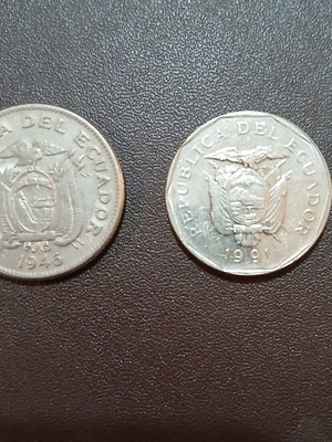 Set of two Ecuador coins 1945/1991