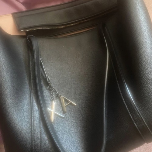 Armani Jeans shoulder bag used, black, large size