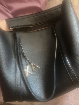 Armani Jeans shoulder bag used, black, large size