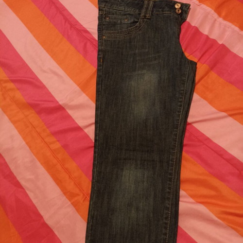 Raxevsky jeans small, like new, blue with embroidery and fades
