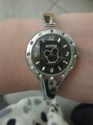 Micky Mouse Sinobi S902L wristwatch women's like new, gray