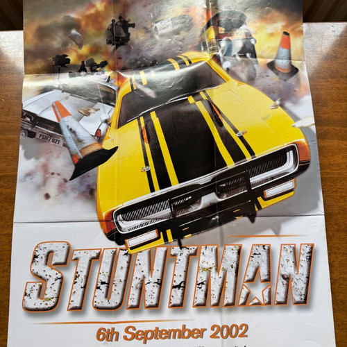 Αφίσα PlayStation 2 Stuntman μεταχειρισμένη, 2001, διπλής όψεως