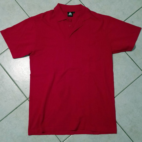 Acode-active wear men's polo shirt M like new, red, 100% cotton