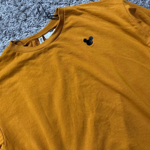 H&M Divided Women's Mustard Sweatshirt with Mickey Mouse Embroidery like new