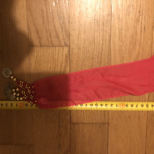 Authentic fuchsia belly dance scarf with 148 gold coins