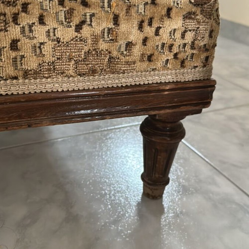 Vintage three-seater sofa used handmade from beech wood