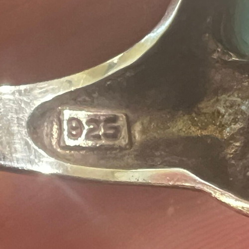 Ring used, 925 silver with turquoise and marcasite