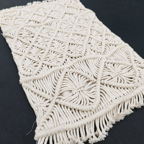 Cotton pillowcase with zipper macrame like new