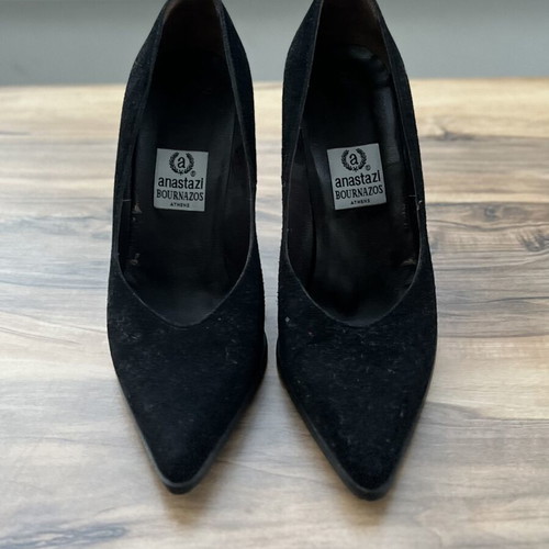 Anastazi Bournazos leather vintage pumps, size 37.5, black