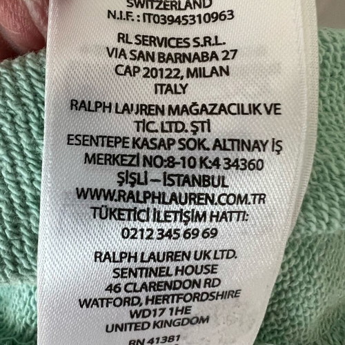 Polo Ralph Lauren Double Knit Hoodie Men XL like new, green and turquoise