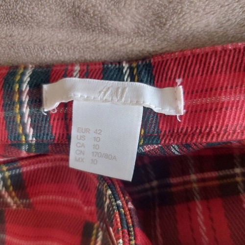 H&M women's elastic plaid pants like new, size 42