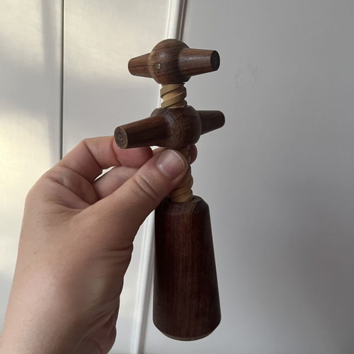 Vintage wooden corkscrew Danish design 60s like new