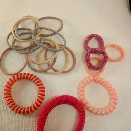 Hair accessory elastics pack all together