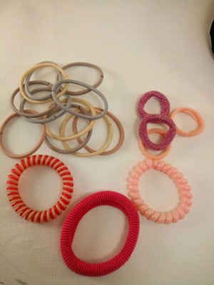 Hair accessory elastics pack all together