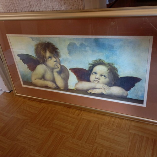 Classic frame with angels from Sistine Madonna by Raphael new