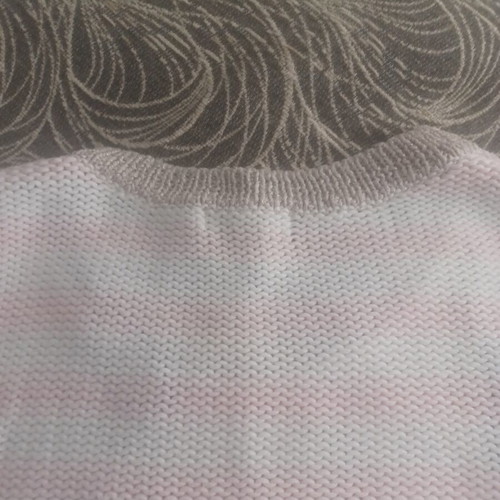 H&M striped pullover sweater, white and pink, XS