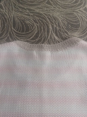 H&M striped pullover sweater, white and pink, XS