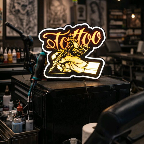 Tattoo light sign new, 20x20cm