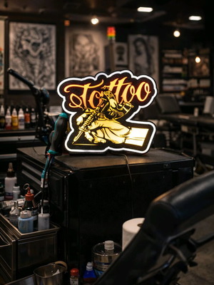 Tattoo light sign new, 20x20cm