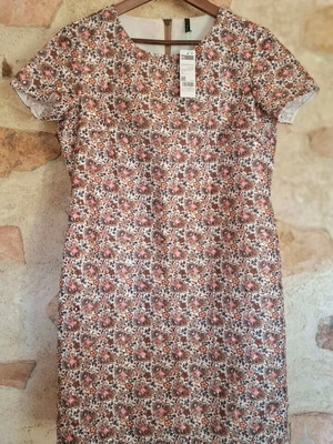 Benetton floral dress new with tag, size M, multicolor brown