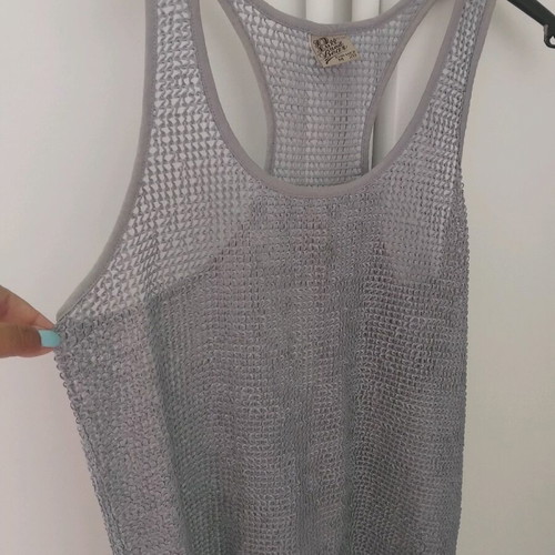 Acme silver gray mesh top like new, size M