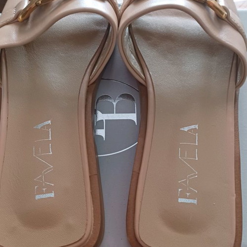 Favela beige leather sandals size 36 like new with gold buckles