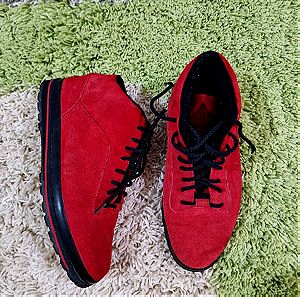 North Brook genuine suede red unisex sneakers boots! Size 38