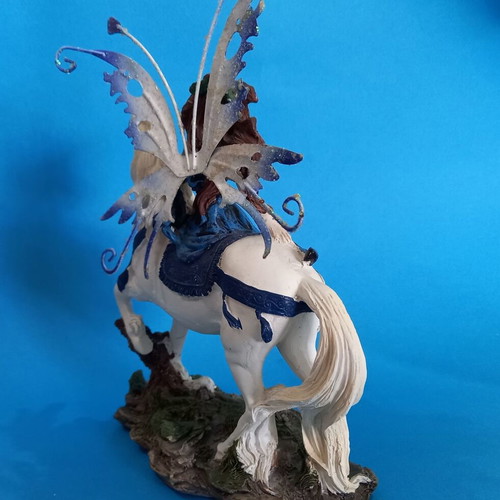 Fairy on Unicorn collectible resin figure like new, 23 cm