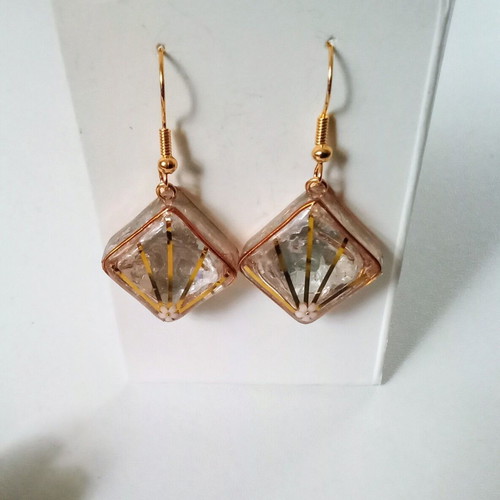 Handmade gold-colored earrings new with steel hooks