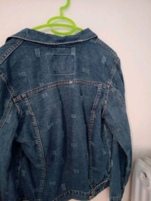 Jean jacket used Mohicans Black Line blue with design size L