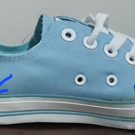 Celdes sneakers new, size 37, blue with artistic design