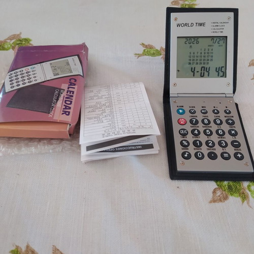 Number machine with world time, calendar, alarm clock, new