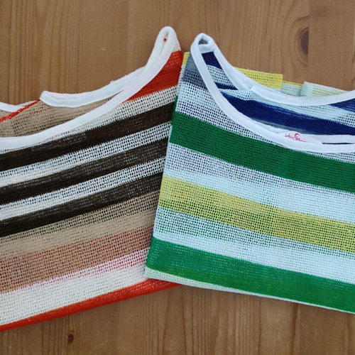 Patty Moon summer striped knitted blouses set of 2 new, size L/XL
