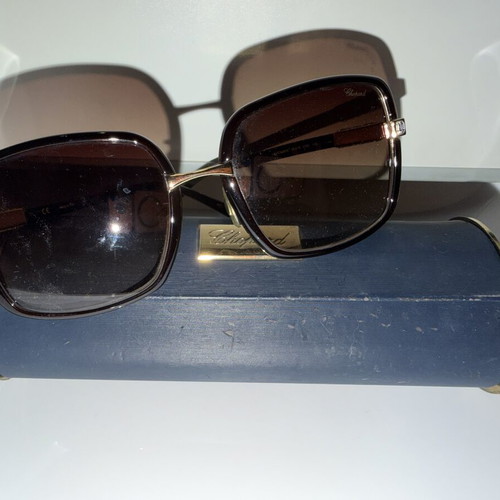 Chopard sunglasses with Swarovski crystals, like new, brown gradient lenses