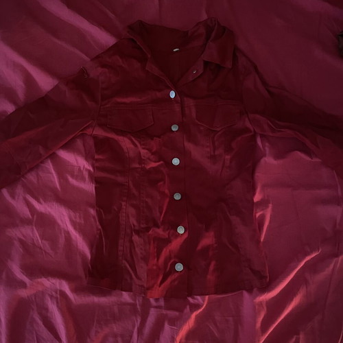 Denim jacket red size M like new