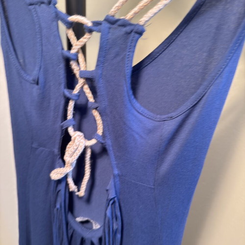Marlen blue summer dress like new with beautiful back, long