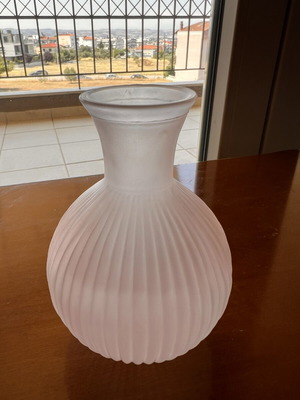 Vintage Opaline Vase 12.5 cm blush pink frosted glass like new