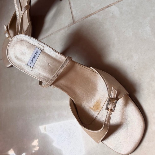 Hispanitas women's leather sandals used, size 38, rose gold