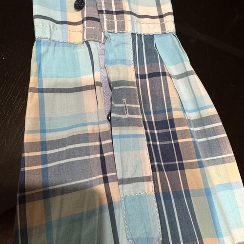 Navy & Green Dress Shirt Size L New Blue