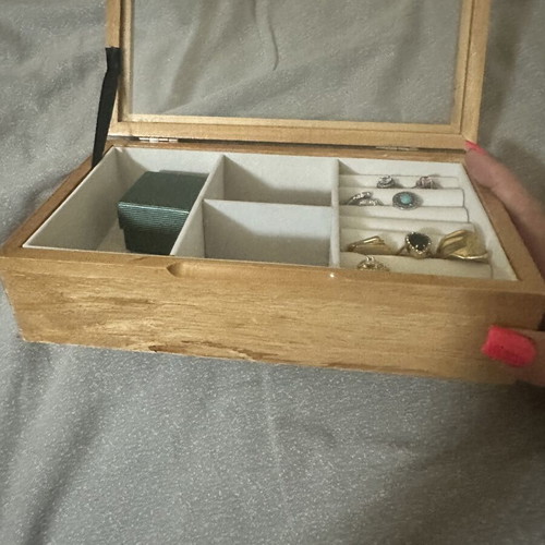 Jewelry box new, beige color