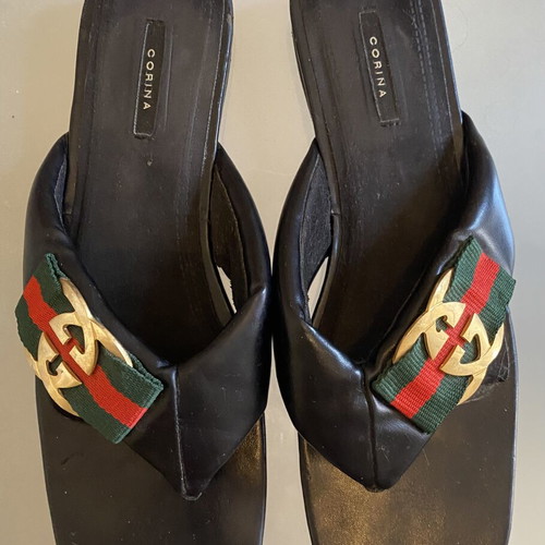 Corina sandals like new, black and red, platform style, size 38