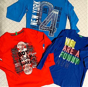 3 μπλουζάκια για αγόρια Benetton