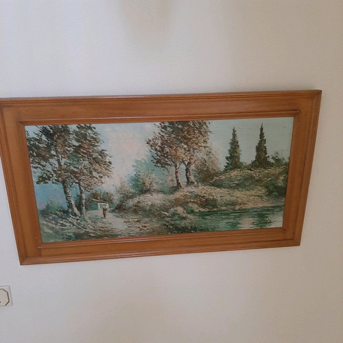 Large old painting with signature N. Deligiannidis