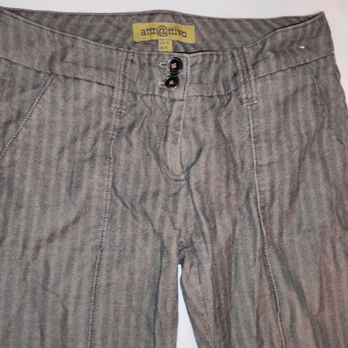Attrattivo pinstripe brown low rise trousers used, XS-S