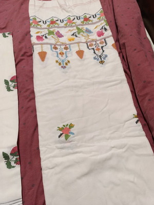 Woven Cretan handmade tablecloth like new