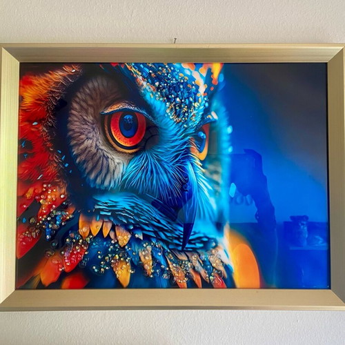 Owl frame like new with rhinestones