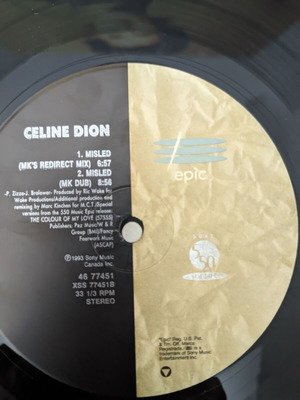 Celine Dion Misled vinyl record