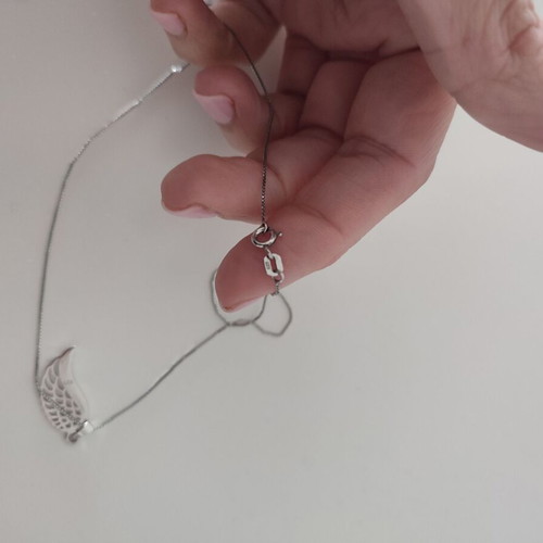 Silver feather necklace like new 925 silver