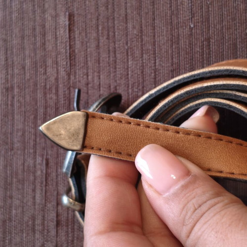 Leather belt set like new, black and brown, 115 cm