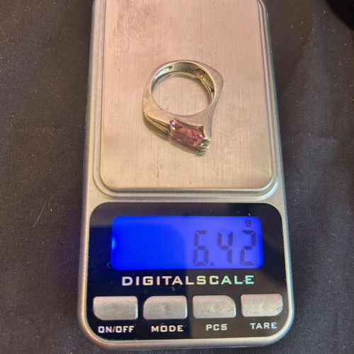 Silver 925 JMA ring with pink stone like new